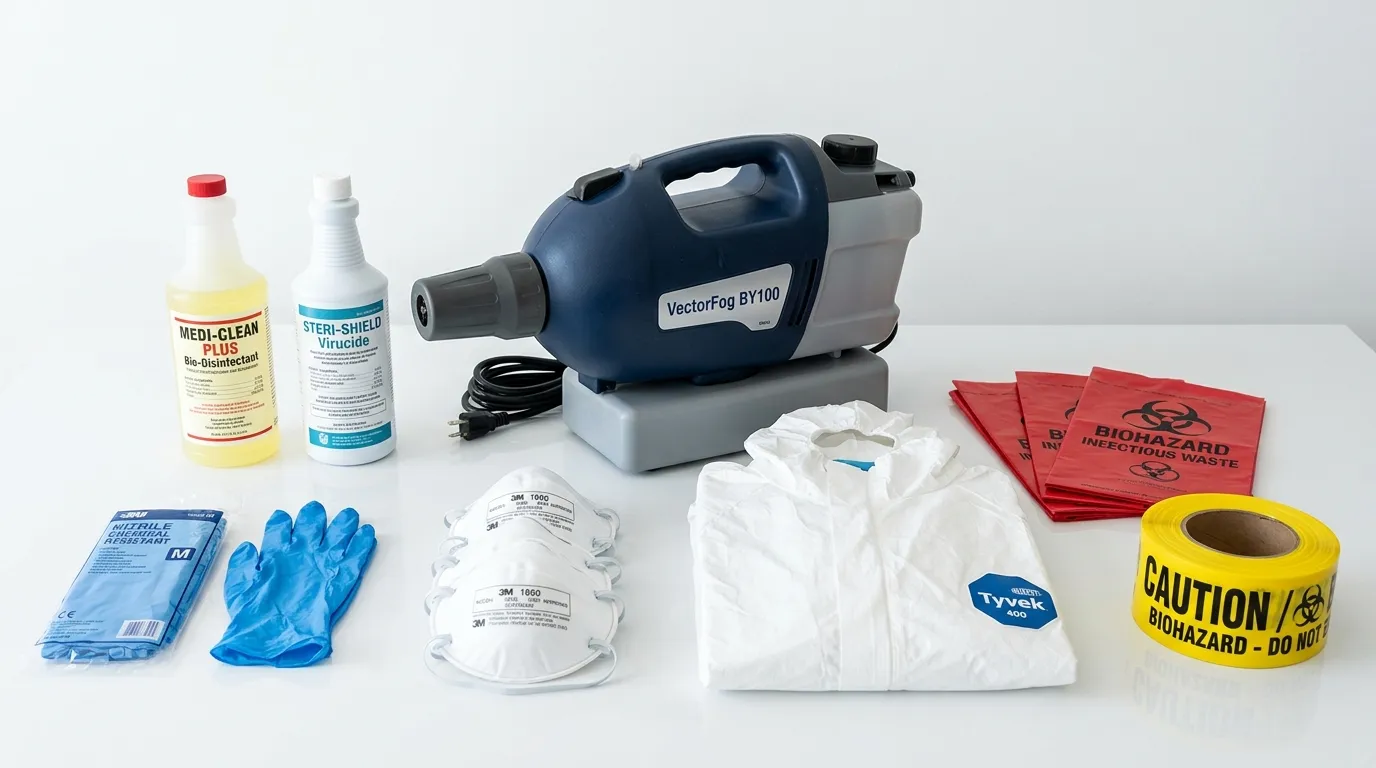 Professional biohazard remediation crew working in Sparks